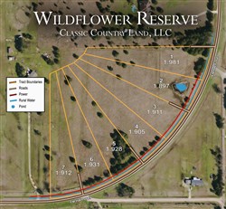tract layout map for Wildflower Reserve Tract 2, 1.9 acres for sale in Hunt County, Texas