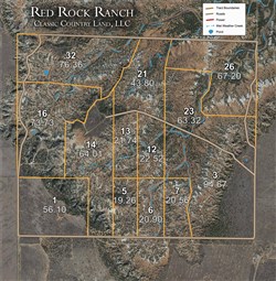 tract layout map for Red Rock Ranch Tract 7, 20.56 acres for sale in Knox County, Texas