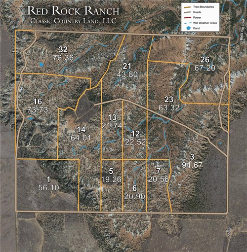 Tract layout map for Red Rock Ranch Tract 7 in Knox County, Texas
